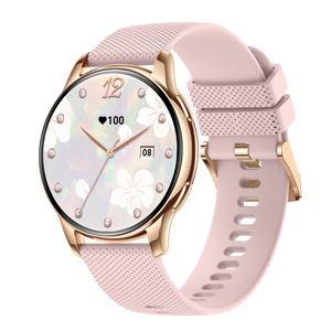 Activa Luna női okosóra bluetooth, arany színű, rózsaszín óraszíjjal