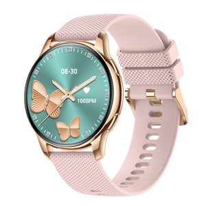 Activa Luna női okosóra bluetooth, arany színű, rózsaszín óraszíjjal