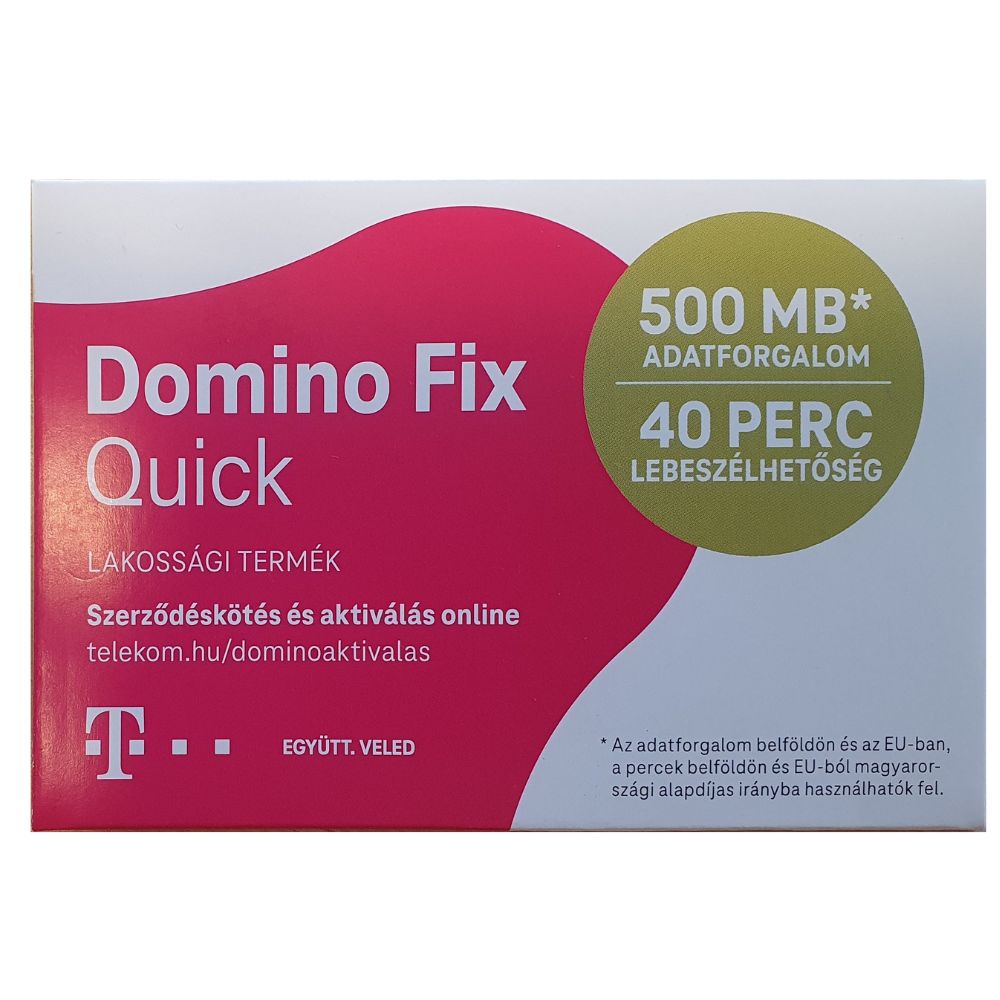 Domino Telekom Sim kártya 500mb 40 perc