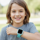 Child wearing CT07S Junior light blue smartwatch