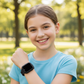 Girl wearing CT07S Junior black smartwatch