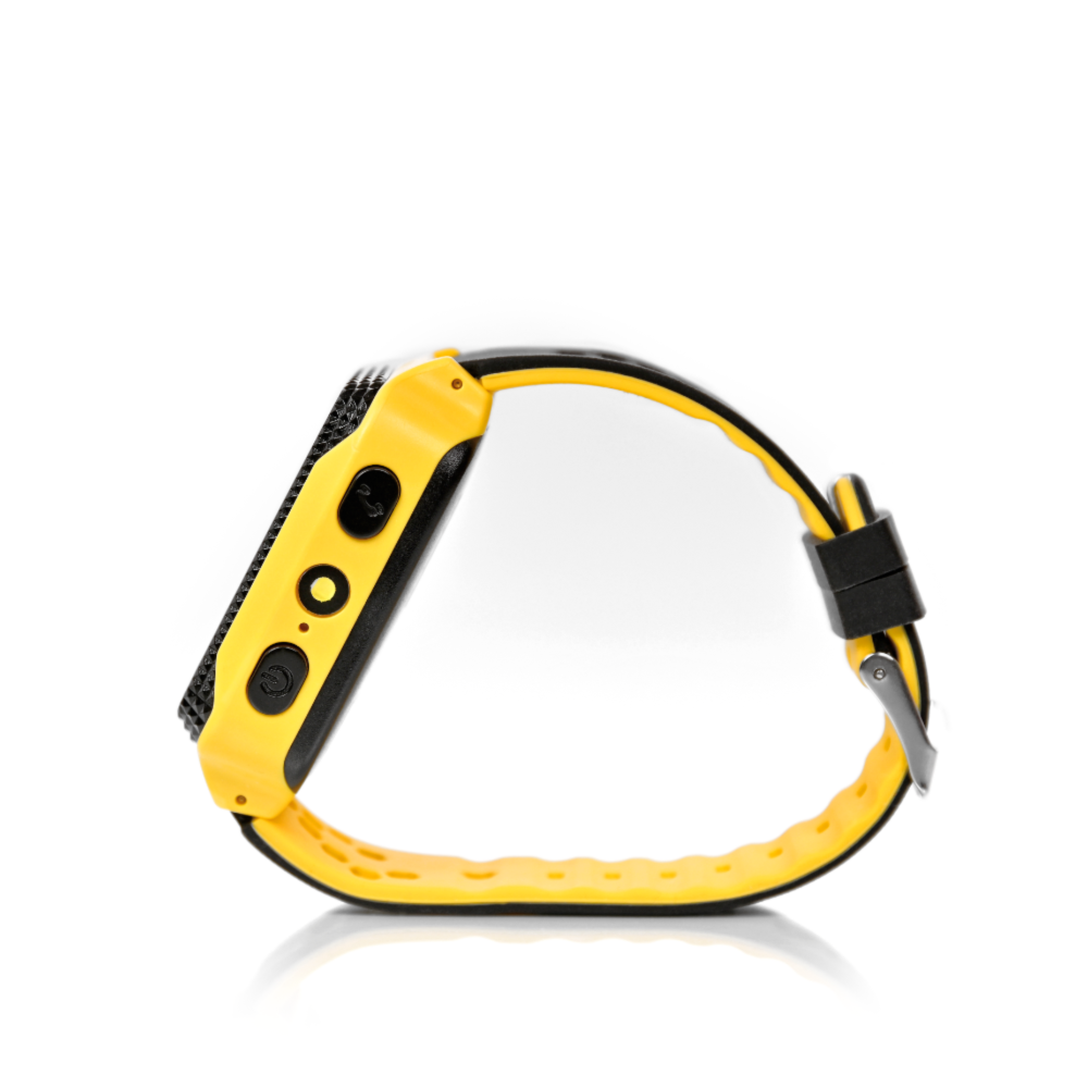 KidSafe Junior sárga gyerek okosóra, GPS, kamera, Led lámpa oldalnézet